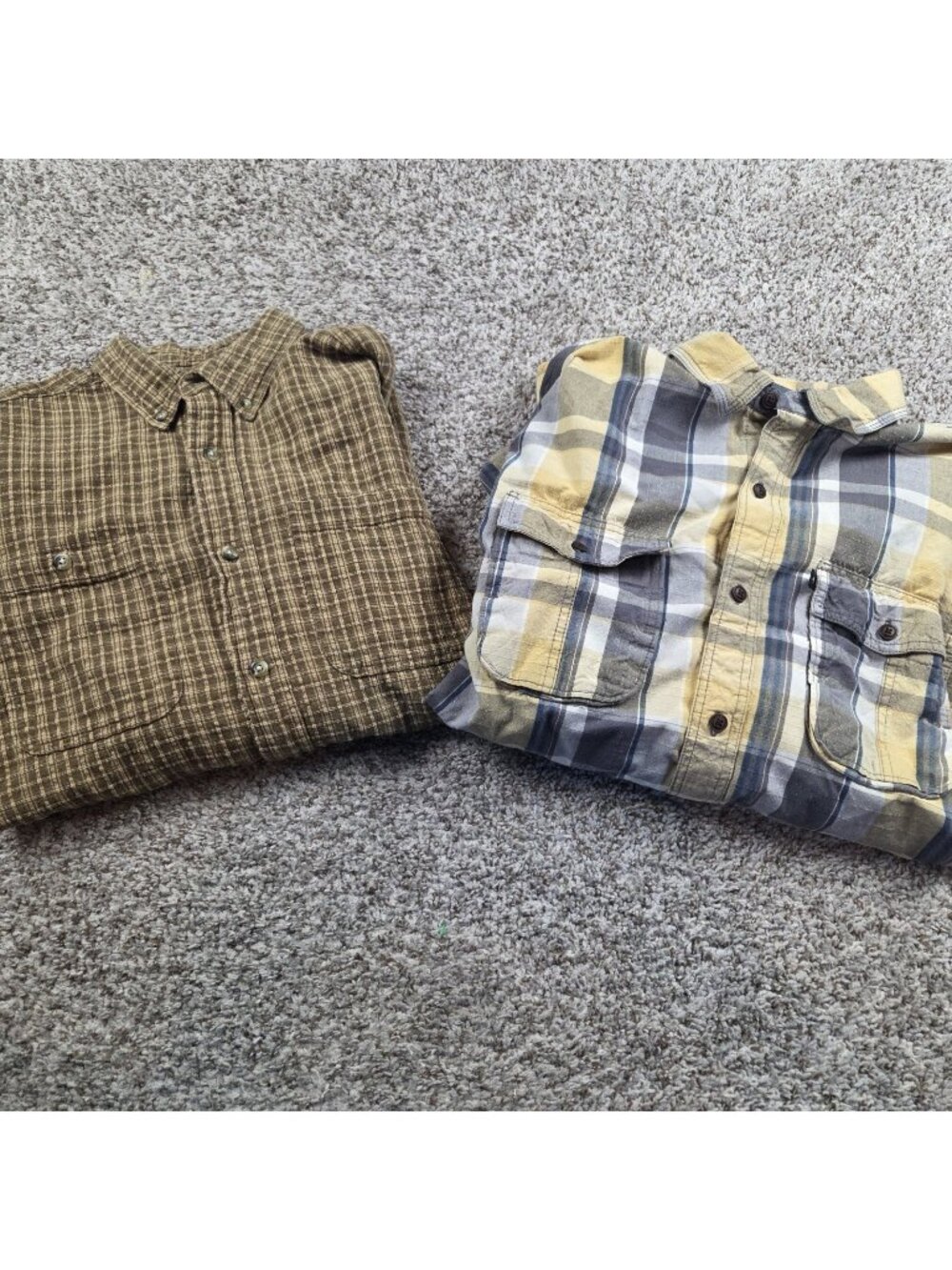 Lot Red Head Shirt Mens Large Button Up Textured Cotton Pockets Camp Long Sleeve